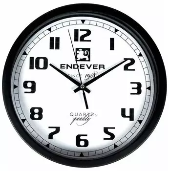 Часы настенные кварцевые ENDEVER RealTime-111 черный / белый