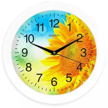 Часы настенные кварцевые Energy ЕС-97 ромашки