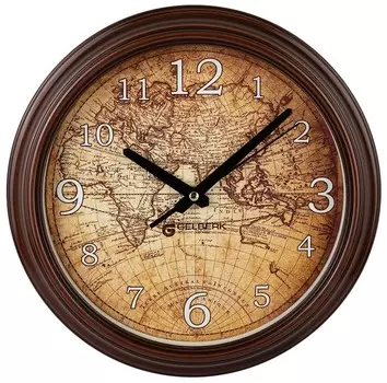 Часы настенные кварцевые Gelberk GL-916 коричневый