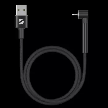 Дата-кабель Stand USB - Lightning, подставка, алюминий, 1м, черный, Deppa