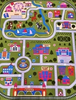 Детский игровой ковёр, принт - Город, 2х2,5 м