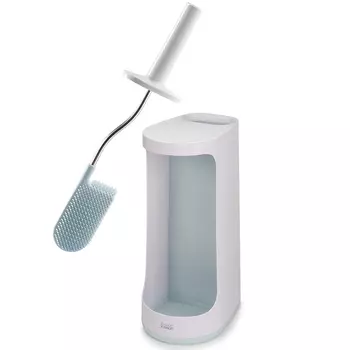 Ершик туалетный Joseph Joseph Flex Plus с большим отсеком белый/голубой