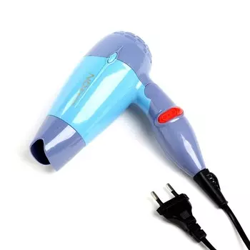 Фен для волос LuazON LF-23, 2 скорости, складная ручка, Голубой
