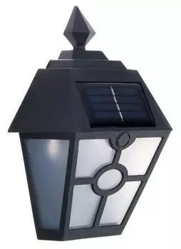 Фонарь садовый на солнечной батарее - Настенный, черный