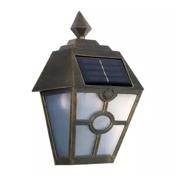 Фонарь садовый на солнечной батарее - Настенный, медный