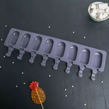 Форма для леденцов и мороженого - Эскимо, 42х12,5 см, 8 ячеек, цвет микс