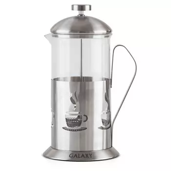 Френч-пресс Galaxy GL 9318, 1000мл, колба из боросиликатного стекла, фильтр нержавейка