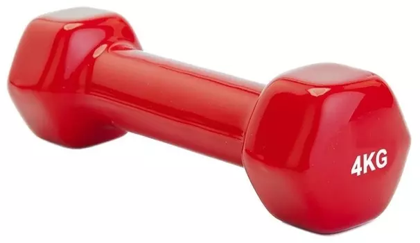 Гантель цельнолитая BRADEX SF 0165/SF 0166 4 кг красный