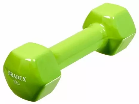 Гантель цельнолитая BRADEX SF 0535 2 кг салатовый