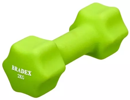 Гантель цельнолитая BRADEX SF 0542 2 кг салатовый