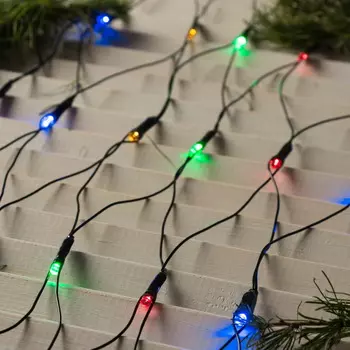 Гирлянда - Сеть, 2 х 2 м, LED-224-220V, 8 режимов, нить тёмная, мультицвет
