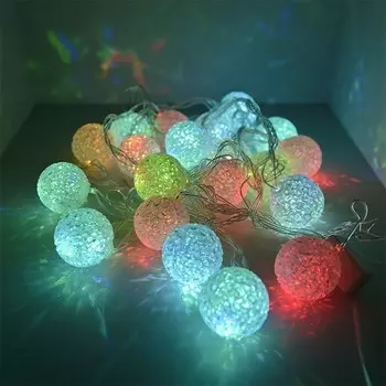 Гирлянда светодиодная Сигнал Снежки SE-SNOW-320AA, 2хАА, 20 LED, мульти (7цв.), прозрачный шнур 0,3м