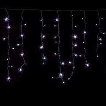 Гирлянда уличная - Бахрома, 3м, нить темная, свет белый