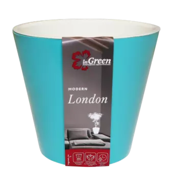 Горшок для цветов INGREEN ING6204ГЛЖ London D 160 мм, 1,6 л голубой жасмин