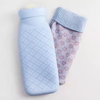 Грелка силиконовая, в чехле, 550 мл, голубой