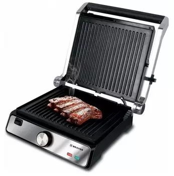 Гриль BRAYER BR2002, серебристый/черный