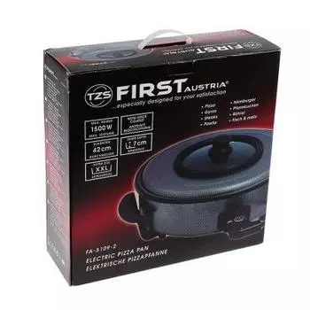 Электросковорода First FA-5109-2 Black, 42 см, 1500 Вт, 5 реж.температуры, антипригарное покрытие, черный