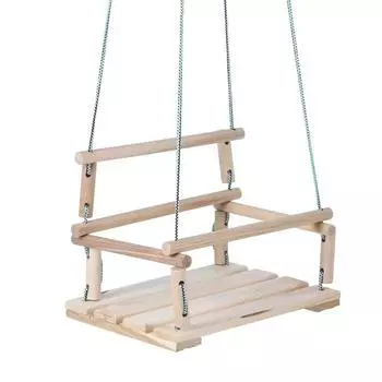 Качели детские подвесные, деревянные, сиденье 30х40 см