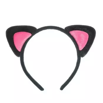 Карнавальный ободок - Кошачьи ушки, розовый