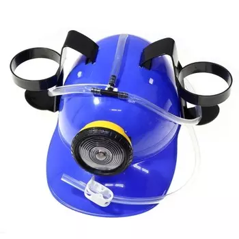 Каска с подставками для банок с фонариком