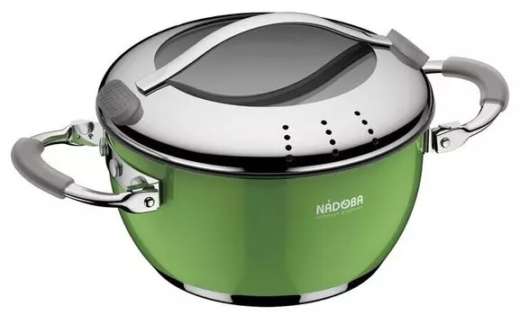 Кастрюля Nadoba Kvetunka, 1.4 л, зеленый