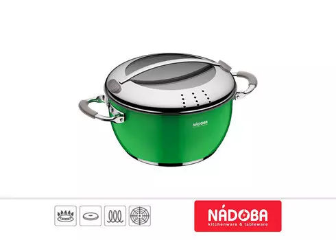 Кастрюля Nadoba Kvetunka, 2.8 л, зеленый