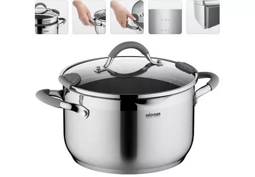 Кастрюля Nadoba Nita, 6.1 л, серебристый