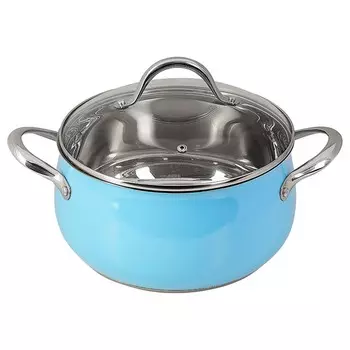 Кастрюля WINNER нержав. сталь, крышка стеклянная WR-1217, 5,6 л