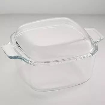 Кастрюля ЗАБАВА РК-511 квадратная с крышкой из термост стекла 1,7 л, 22.6*17.8*11.0 см (6)