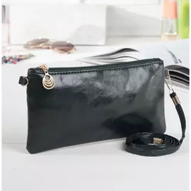 Клатч женский, отдел на молнии, длинный ремень, цвет в ассортименте, зелёный