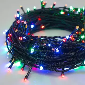Комнатная гирлянда - Нить, 20 м, 200 лмп, 8 режимов, мультицвет (LED)