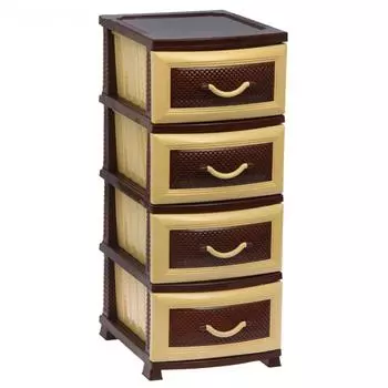 Комод 4 секции Дельфин бежево/коричневый