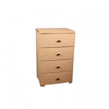 Комод - Плетенка, 4 секции, какао