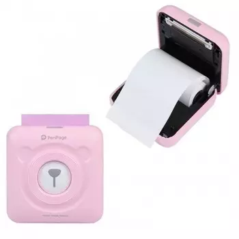 Компактный термопринтер Peripage Mini Printer А6, розовый