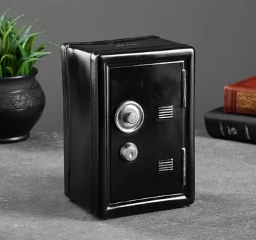 Копилка - Сейф, черный, 18 см