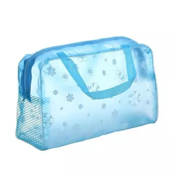 Косметичка банная из ПВХ - Цветы, 23х15х9 см, цвет синий