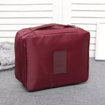 Косметичка дорожная Путешествие, 20*8*16,5, Бордовый