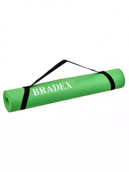 Коврик для йоги и фитнеса Bradex SF 0694, 183*61*0,4 см, зеленый с переноской