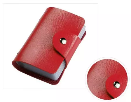 Кредитница - визитница из экокожи на 24 карты, голубой