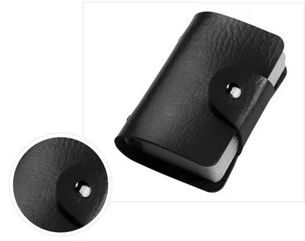 Кредитница - визитница на 24 карты, экокожа, Черный