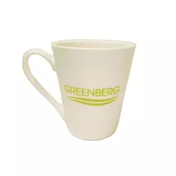 Кружка Greenberg GB-001 300мл белая керамическая с лого