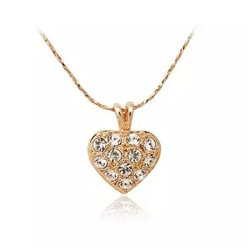 Кулон «Сердце с кристаллами» на цепочке