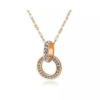 Кулон со стразами «Кольцо в колечке» на цепочке