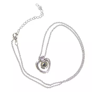 Кулон - Я люблю тебя на 100 языках мира - Сердечко, серебро