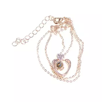 Кулон - Я люблю тебя на 100 языках мира - Сердечко, золото