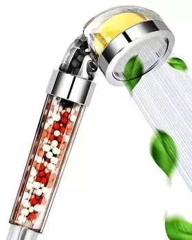 Лейка для душа с цитрусовым фильтром, кнопкой стоп и 3 режимами душевой струи