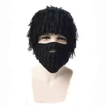 Лохматая шапка с бородой - Эпaтаж, Черный