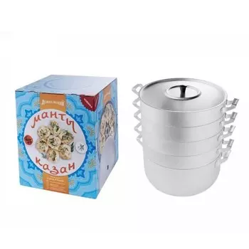 Мантоварка МТ-112, 6 л, 4 сетки, манты-казан, матовая