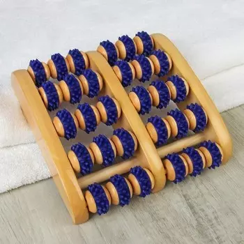 Массажёр - Ножное счастье, деревянный, 5 рядов с шипами, цвет микс