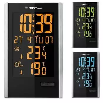 Метеостанция First FA-2460-2 Black, USB-зарядка устройств, беспроводной датчик, комнатная и уличная температура